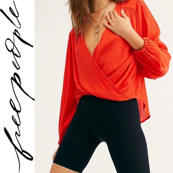 Free People Tops - FREE PEOPLE CHECK ON IT WRAP TOP SIZE MEDIUM